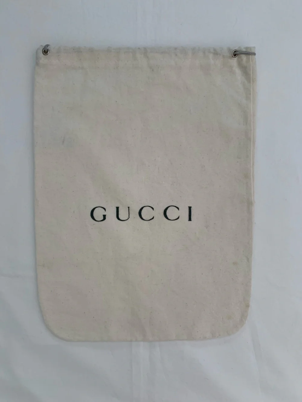 Vintage 1997 Gucci Shoes Drawstring Dust Bag - Beige  Cotton/ Flannel
